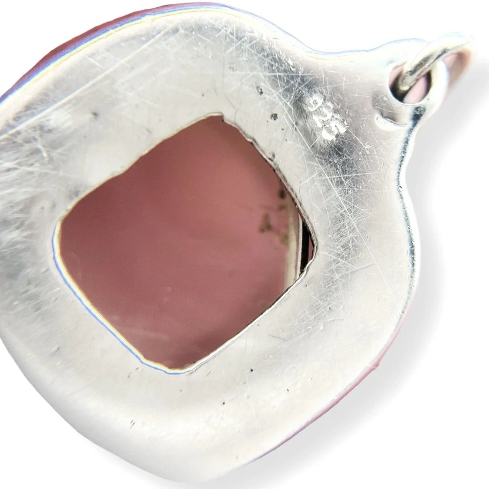 Ross Simons Rose Quartz Dangle Earring 925 Sterling‎ Silver Square Rope Faceted
